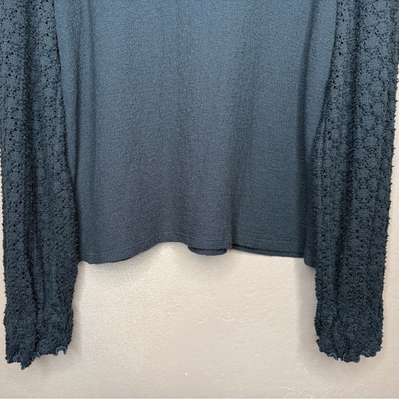 Madewell Texture & Thread Eyelet Mix Ruffle-Sleeve Top Sz Large Whimsigoth Boho - Picture 5 of 14